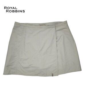ROYAL ROBBINS Skort 16 Tan Nylon Faux Wrap Hiking Walking golf